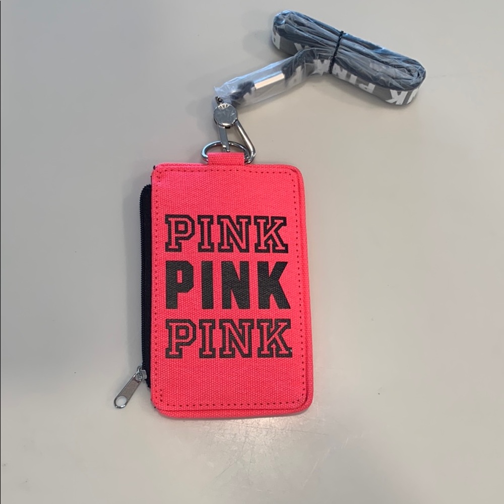 Victoria's Secret PINK Neon Card Holder Wallet Badge